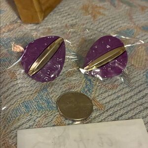 Vintage Purple and Gold Earrings